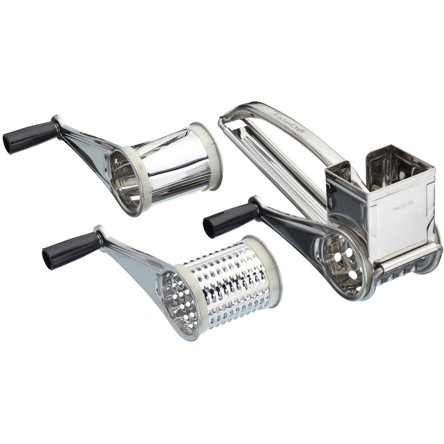 KitchenCraft Stainless Steel Rotary Grater With 3 Drums