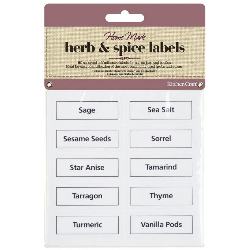 KitchenCraft 50 Vinyl Herb & Spice Labels