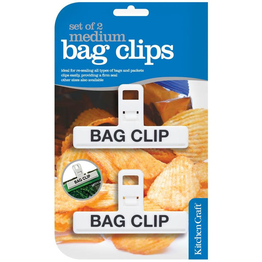 KitchenCraft Set of 2 Medium Plastic Bag Clips