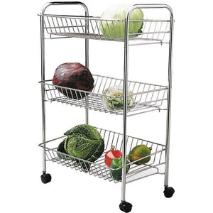 KitchenCraft Chrome Plated Three Tier Trolley