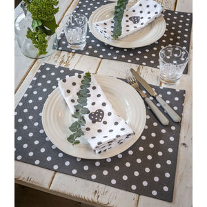 Retreat Set of 4 Fabric Polka Dot Placemats