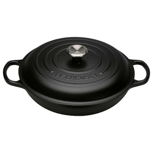 Le Creuset Signature Cast Iron Satin Black Shallow Casserole - All Sizes