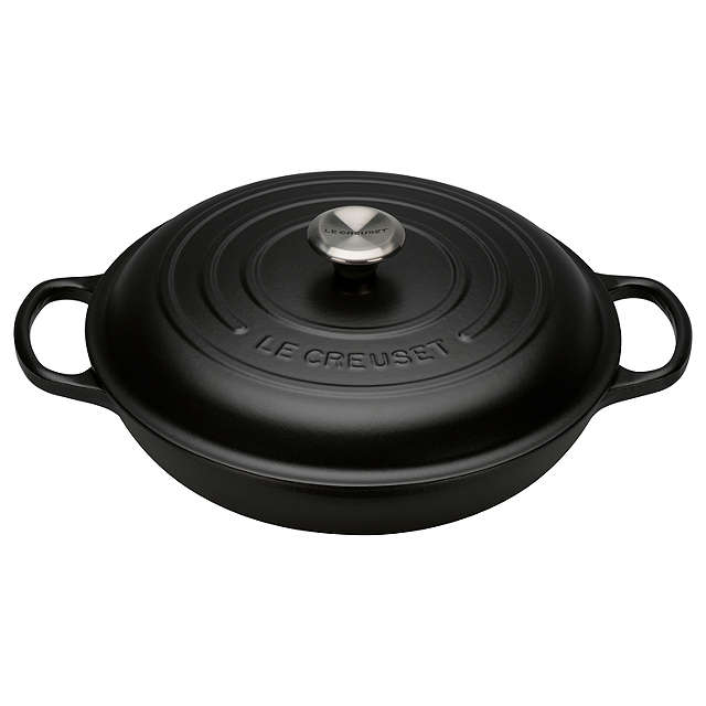 Le Creuset Signature Cast Iron Satin Black Shallow Casserole - All Sizes