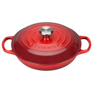 Le Creuset Signature Cast Iron Cerise Shallow Casserole - All Sizes