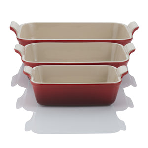 Le Creuset Hertiage Cerise Stoneware Dishes - All Sizes