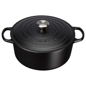 Le Creuset Signature Cast Iron Satin Black Round Casserole - All Sizes