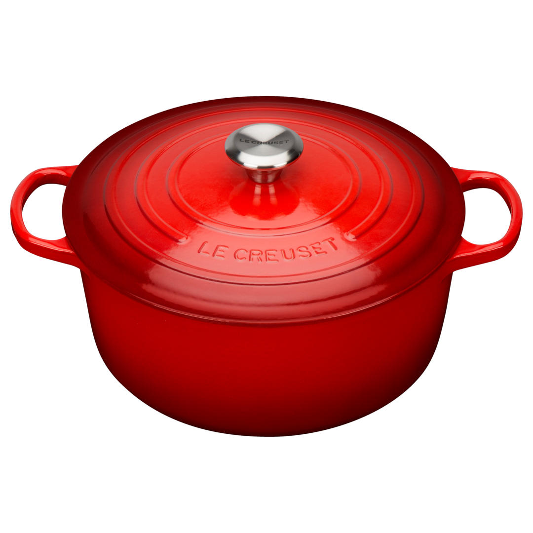 Le Creuset Signature Cast Iron Cerise Round Casserole - All Sizes