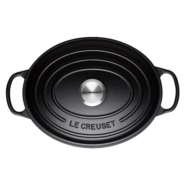 Dutch Oven cast iron casserole oval black –