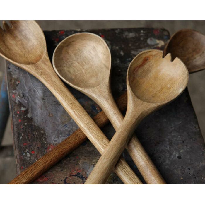 Nkuku Long Mango Wood Salad Servers