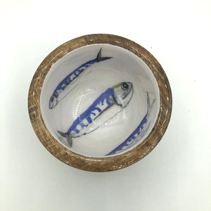 Shoeless Joe Mackerel 10cm Wooden Nibbles Bowl