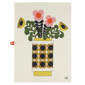 Orla Kiely Ochre Vase of Flowers Tea Towel Set