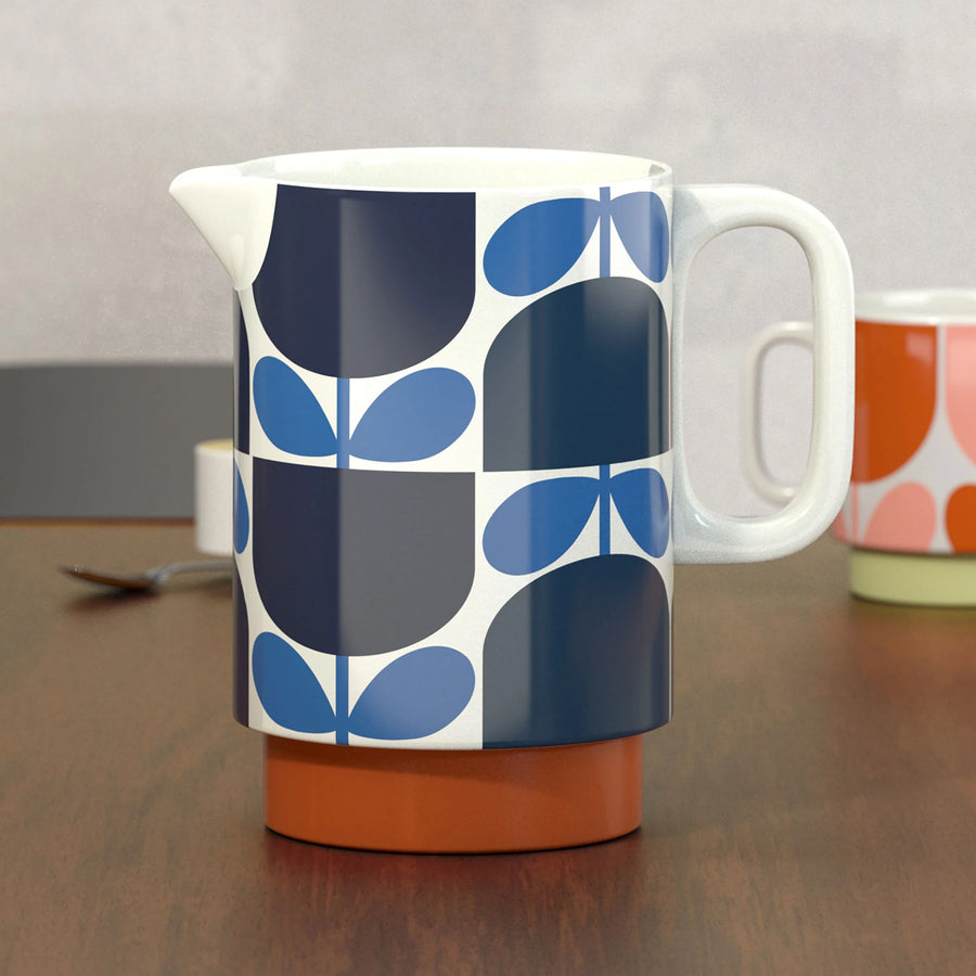 Orla Kiely Block Flower Ceramic Navy Jug