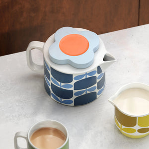 Orla Kiely Block Flower Navy Teapot