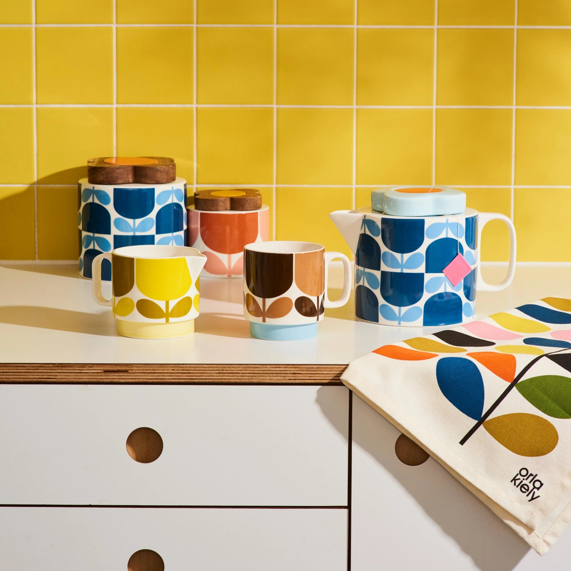 orla kiely plant pot Orla Kiely Block Flower Navy Teapot