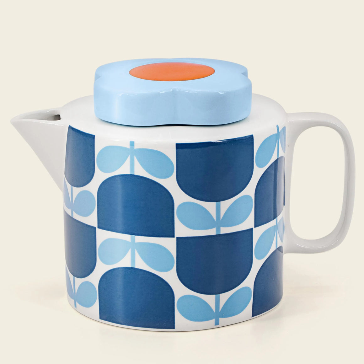 Orla Kiely Block Flower Navy Teapot