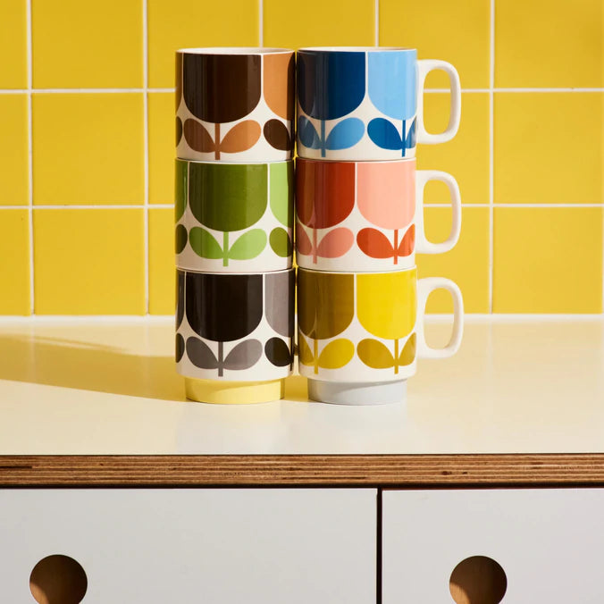 Orla Kiely Set of 2 Block Flower Tomato & Fern Mug Set