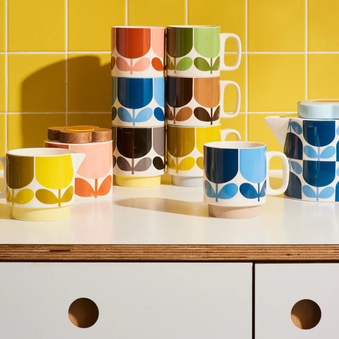 Orla Kiely Set of 2 Block Flower Tomato & Fern Mug Set