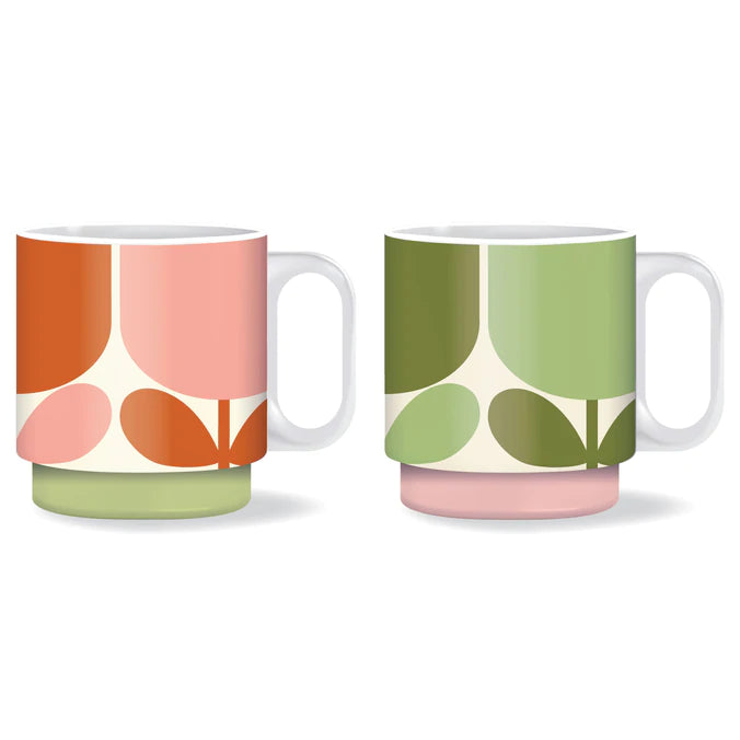 Orla Kiely Set of 2 Block Flower Tomato & Fern Mug Set