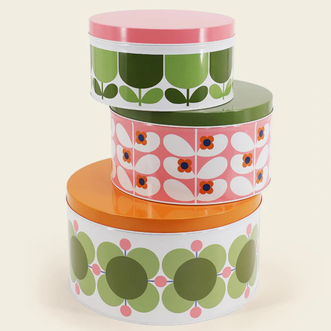 Orla Kiely Bubblegum & Basil Set of 3 Cake Tins