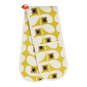 Orla Kiely Wild Rose Stem in Dandelion Double Oven Gloves