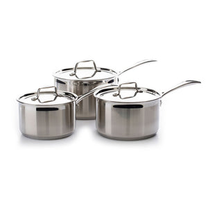 Dexam Supreme 3 Piece Stainless Steel Saucepan Set