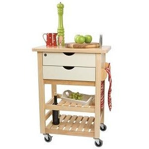 T&G Ashton Cream Trolley With Hevea Top