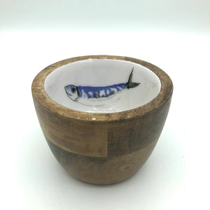 Shoeless Joe Mackerel 10cm Wooden Nibbles Bowl