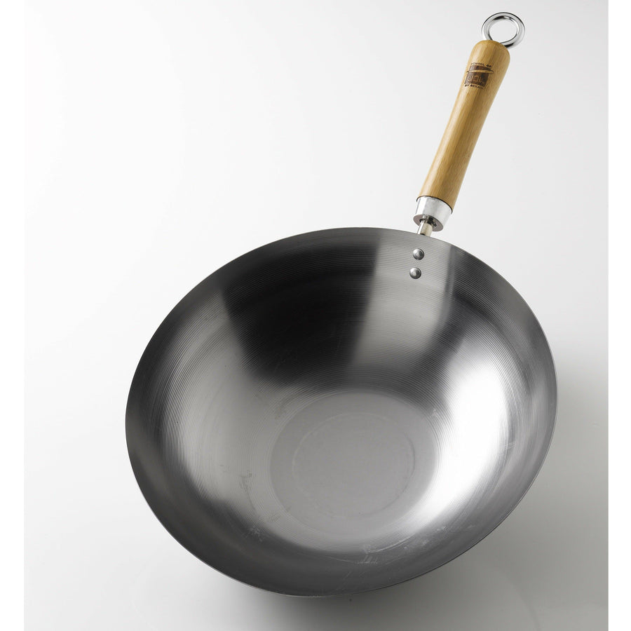 Dexam School of Wok Carbon Steel Round Bottomed Wok