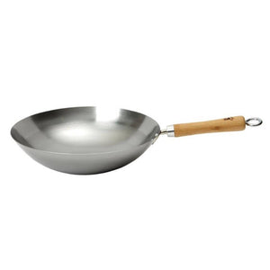 Dexam School of Wok Carbon Steel Round Bottomed Wok